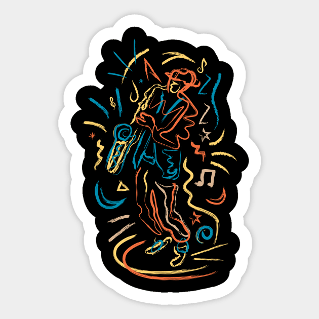 Fancy Saxophone Musician Sticker by jazzworldquest